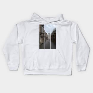 Vezelay Abbey is a Benedictine and Cluniac monastery in the Bourgogne-Franche-Comte. Cloudy winter day. (vertical) Kids Hoodie